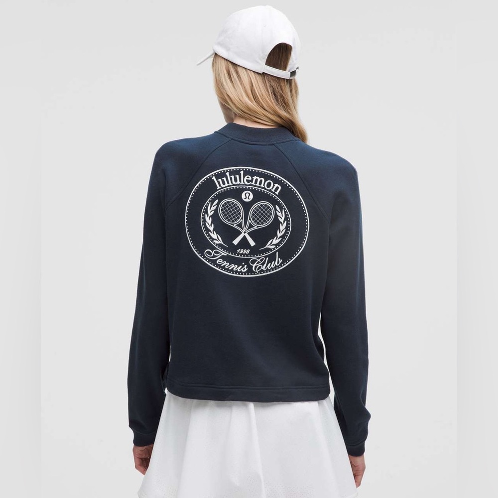 Lululemon True Navy/White *Tennis Club Cotton French Terry Crewneck. Size XS